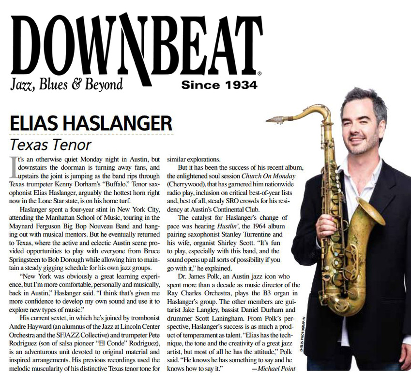 Elias Haslanger featured in Downbeat